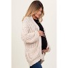 Pinkblush Beige Chunky Knit Oversized Maternity Pocket Cardigan - 3 of 4