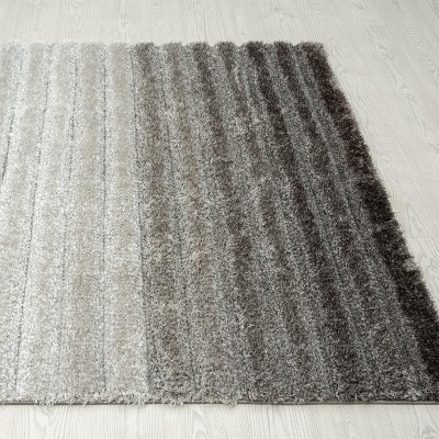 Gray Geometric 5' x 7' Shag Area Rug