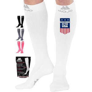 Mojo Compression Socks – Unisex Medical Compression Socks – Knee High Stockings for Circulation & Bariatric Recovery – 20-30mmHg Firm Support – M809 - 1 of 4