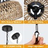 Gulches 86 in Brown Black Farmhouse Boho Coastal 3-Light Dimmable Pendant Chandelier for Living Room with Hand Woven Rattan Wicker Shade - 3 of 4