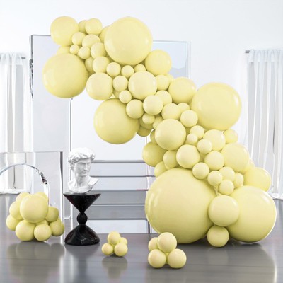PartyWoo Balloons Pastel Yellow Small Mini Light Pale 36 18 12 10 5 Inch 127 pcs