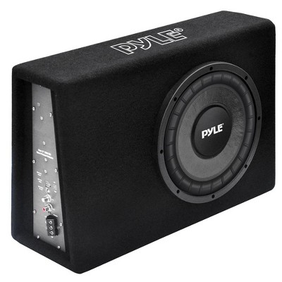 10'' Slim Powered Bass Subwoofer Box for Enhanced Sound with Amplifier, Foam Surround, Compatible with All Audio Systems