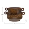 Storied Home Rustic Stoneware Planter with Handles and a Reactive Glaze Finish - 2 of 4