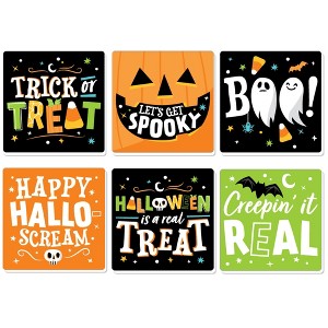 Big Dot of Happiness Jack-O'-Lantern Halloween - Funny Kids Halloween Party Decorations - Drink Coasters - Set of 6 - 1 of 4