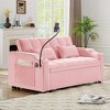Okak Modern Adjustable Pull-Out Sofa Bed with Side Pockets & Phone Stand,Comfy Velvet Loveseat Sleeper Sofa for Living Room,Apartment - 3 of 4