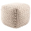 16"x16" Square Scandinavian Pouf Ottoman Tan - Jaipur Living: Wool Upholstery, Foam Filled, No Assembly Required - 2 of 3