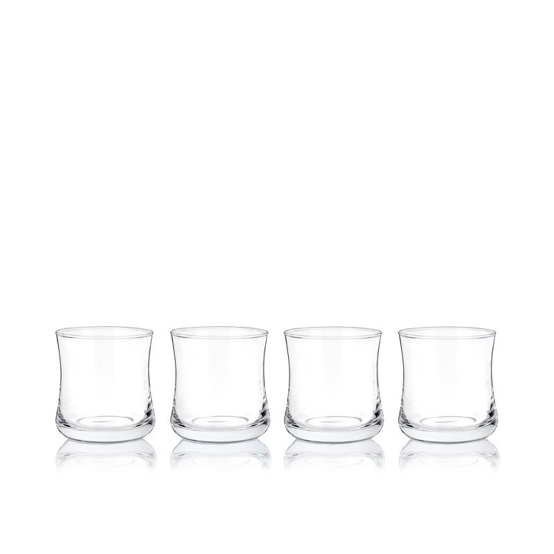 True Bourbon Glasses, Tumblers for Whiskey, Scotch, Curved Stylish Whisky Sipping Glass, 10 Ounce, set of 4, 6 of 8