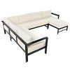 U-Shaped Patio Sofa Set with Cushions, Outdoor Corner Sectional Seats for Garden, Backyard, Deck or Balcony Lounge Furniture-Maison Boucle - 3 of 4