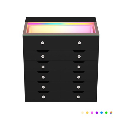 Vanitii Ivy 11 Drawer Dresser with RGB Lights Strip