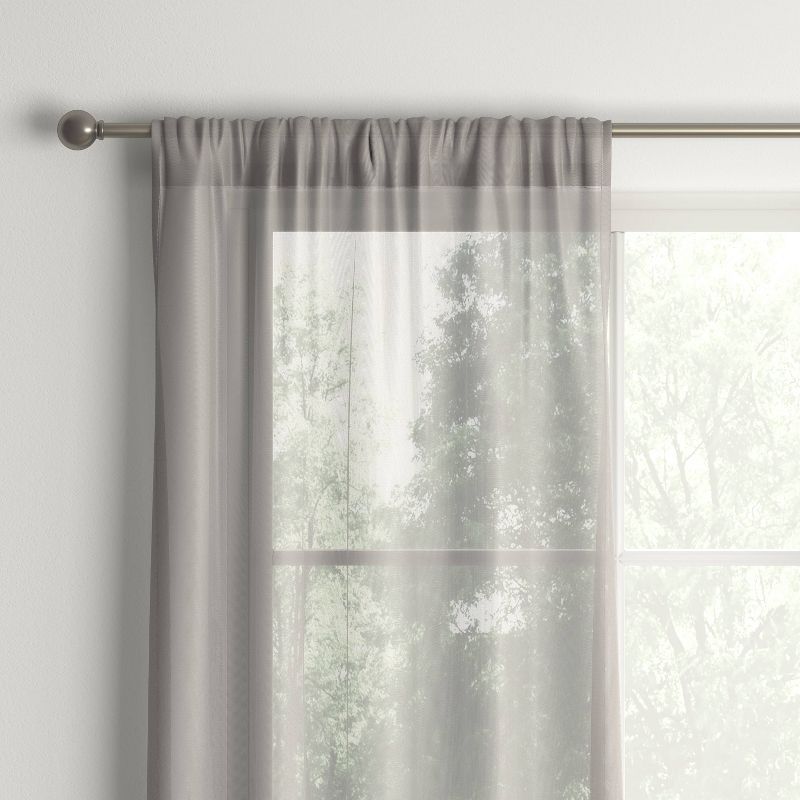 1pc Sheer Voile Window Curtain Panel Gray - Room Essentials™, 4 of 7
