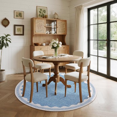 Washable Rug Low Pile Living Room Throw Mats with Non Slip Backing Lightweight Foldable Floor Covers Modern Waven Border Indoor Throw Carpet