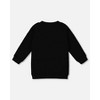 Deux par Deux Girl Fleece Jacquard Tunic Black with Heart Applique - 3 of 4