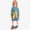 Primary Kids Long Sleeve Twirly Dress In Sunflowers in Moonlight Sunflowers - 3 of 3