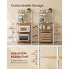 4-Tier Kitchen Bakers Rack with Built-in Power Strip, 2 Outlets & Adjustable Shelf, Microwave Stand with 8 Hooks - 4 of 4