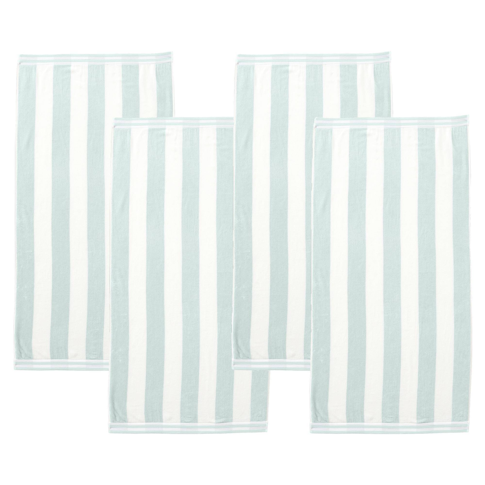 Isla Jade 4pk Cotton Pastel Cabana Beach Towels Light Blue