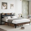 homfan Bed Frame, Upholstered Headborad with Storage and Charing Station, Tufted Design Bed Frame, Steel Slats Support, No Box Spring Needed - 3 of 4