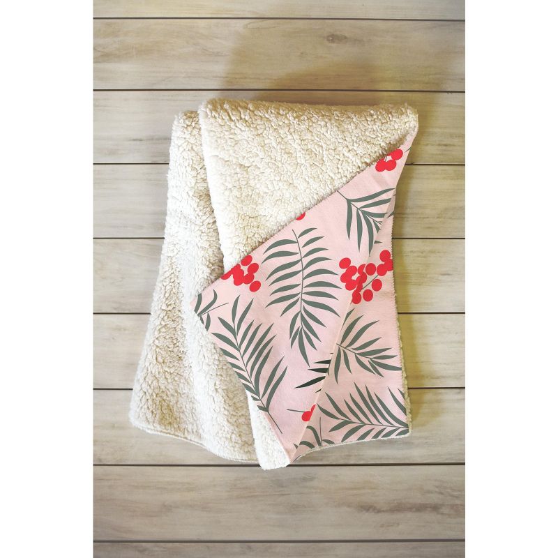 Emanuela Carratoni Holiday Mistletoe Fleece Throw Blanket -Deny Designs, 2 of 3