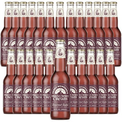 Henry Weinhard's Black Cherry Cream 24 Pack | 12oz Glass Bottles | Classic American Flavor | Premium Craft Soda