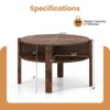 Costway Round Coffee Table 29.5" Center Table with Storage Shelves for Living Room Rustic Brown - 3 of 4