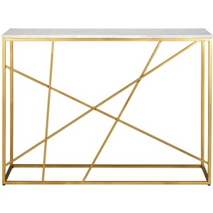Lumen Marble Console Table - CNS3702A - White Marble/Gold - Safavieh - 1 of 4