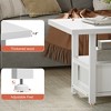 WOWLIVE Farmhouse Wood Coffee Table, Small Cocktail Table with 2 Drawers - 3 of 4