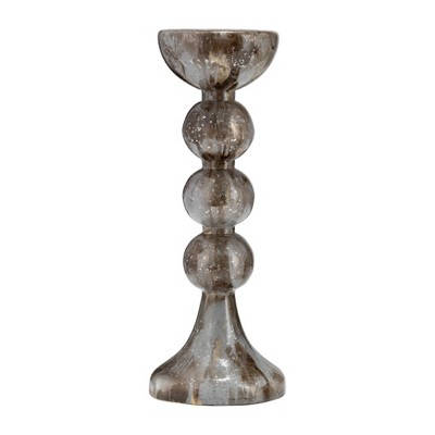 Glass Bubbly Candle Holder - Contemporary Tall Decorative Tabletop Holder for Tealights or Votive Candles - Elegant Event Decor