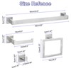 Unique Bargains Bathroom Stainless Steel Wall Mounted Towel Bar and Hook Toilet Paper Holder Set - 2 of 4