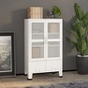 vidaXL Storage Cabinet Office Cabinet with Mesh Doors for Living Room Metal - 2 of 4