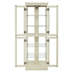 LunaLulinlk Lighted Glass Curio Display Cabinet,Glass Storage Cabinet included Antique white - 1 of 4