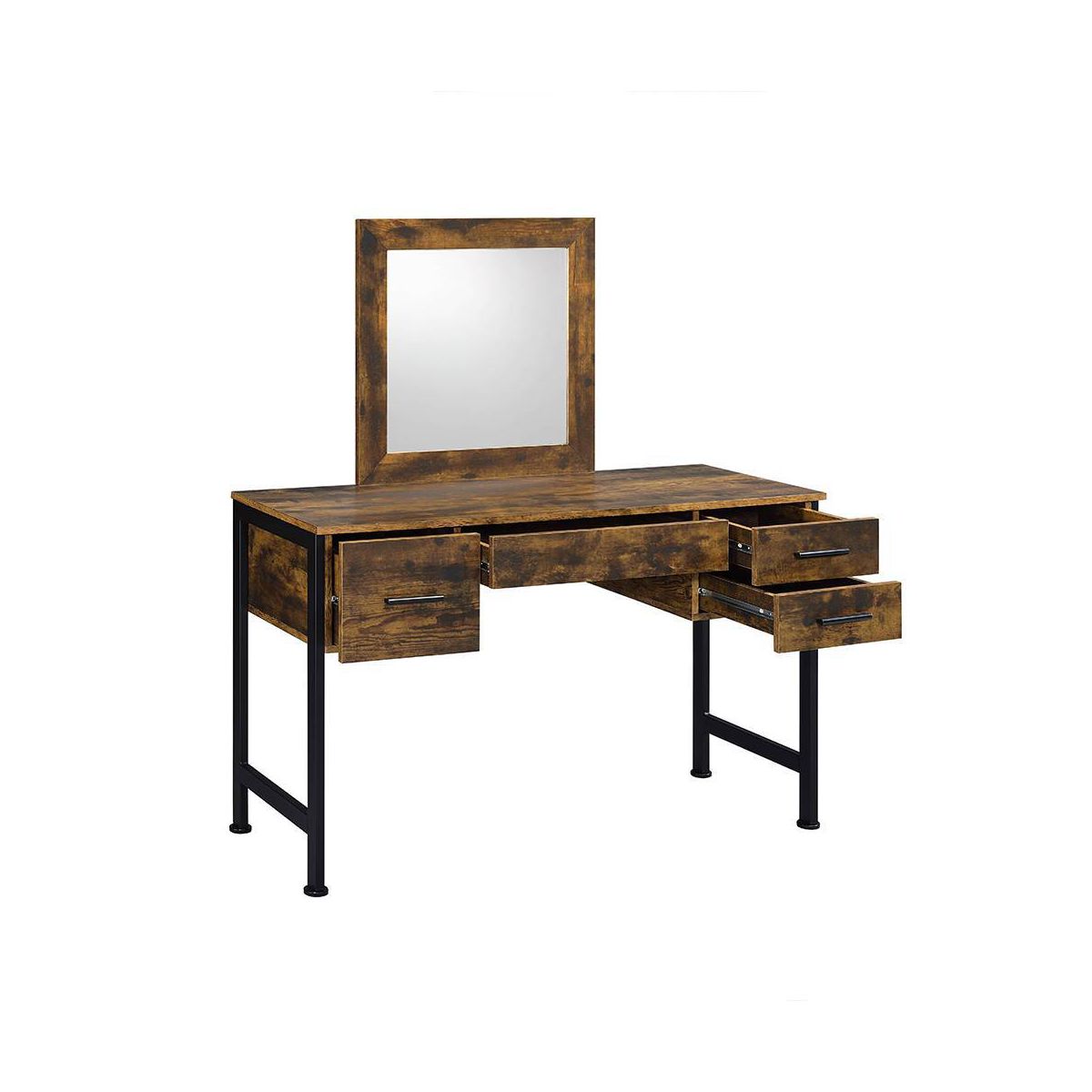 Acme Furniture Juvanth Vanity Table Rustic Oak/Black Finish - thumbnail 4