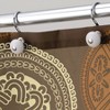 iDESIGN 72"x72" Bazaar Fabric Shower Curtain for Master Guest Kids' College Dorm Bathroom Brown: Woven Polyester, Buttonhole Top - 4 of 4