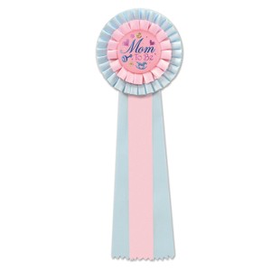 Beistle Pink/Blue Mom To Be Deluxe Rosette, 4.5" x 13.5", (2/Pkg) Multicolored - 1 of 1