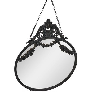 Storied Home Vintage Pewter Framed Wall Mirror with Decorative Chain: Round, No Assembly Required - 1 of 4