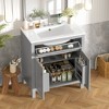 Gulches 30 in 18 in Undermount Rectangular Bathroom Sink in Gray Solid Wood MDF with 2 Soft Close Doors 1 Flip Out Drawer Adjustable Shelf - 3 of 4