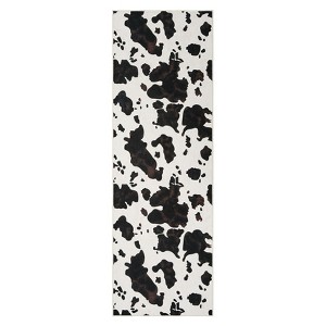 Coolmee Cow Print Rugs for Bedroom, Cowhide Door Mat Indoor Entrance, Animal Print Entryway Throw Rugs,Black Brown Fusion - 1 of 4