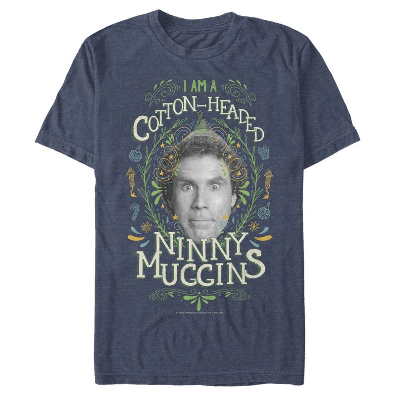 Men's Elf Cotton-Headed Ninny Muggins Pattern T-Shirt, 1 of 5
