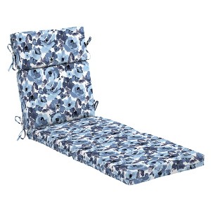 ARDEN Outdoor Chaise Cushion, 22 x 77, Rain-Proof, Fade Resistant Blue Garden Floral - 1 of 4
