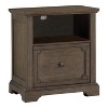 Dark Oak Finish 1pc File Cabinet with Storage Drawer Shelf Casters Movement Wooden Furniture - 2 of 4