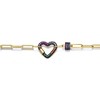Guili 14K Gold and Black Plated Cubic Zirconia Heart Chain Bracelet - 2 of 3