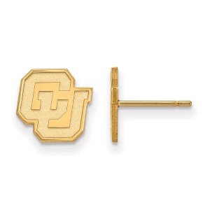 Black Bow Jewelry 14k Yellow Gold Plated Sterling Silver Colorado Buffalos NCAA Post Earrings - 1 of 3