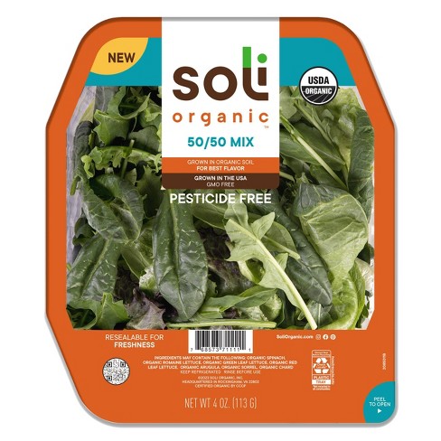 Soli Organic 50/50 Mix Salad Greens - 4oz : Target
