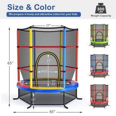 55'' Yellow Kids Trampoline with Enclosure Net