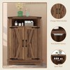 Farmhouse Corner Bathroom Cabinet with Barn Doors, Adjustable Shelf & Storage for Small Spaces - 4 of 4