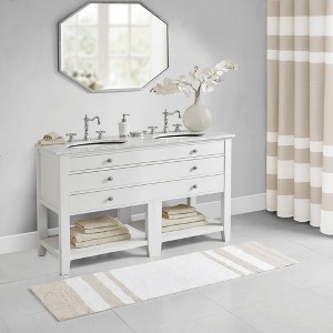 20x30" Reversible Cotton Bath Rug with Dual-Sided Design，Good Water Absorption. - 1 of 4