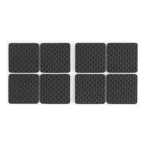 Unique Bargains EVA Square Self-Stick Non-Slip Anti-Scratch Floor Glide Furniture Pads Black 1.5" x 1.5" x 0.16" 8 Pcs - 1 of 4