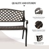 VINGLI 40.5" Outdoor Bench, Anti- Rust Cast Aluminum Garden Bench, Weatherproof Metal Bench for Porch Patio Entryway (Brown) - 4 of 4