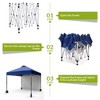 10x10 Pop Up Canopy Tent, Instant Portable Shelter with Wheeled Bag and Silver Coated Top, Adjustable Heights Gazebo with Sidewall, Outdoor Sun Shade - 3 of 4