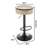 CAVINAS Adjustable Swivel Bar Stool with Hidden Storage, PU Leather Seat, 28"-36.2" Height Range, Set of 2 Armless Bar Chair with Metal Frame - 4 of 4