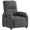 vidaXL Massage Recliner Chair Wingback Reclining Armchair Microfiber Fabric - Dark Gray Manual Push Back - 3 of 4