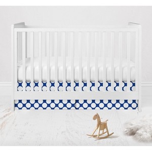 Bacati - Large Dots Crib/Toddler Bed Skirt - Navy - 1 of 4